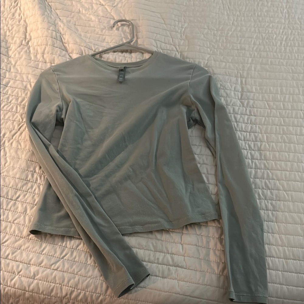 Skims womens sage green size medium cotton jersey long sleeve top